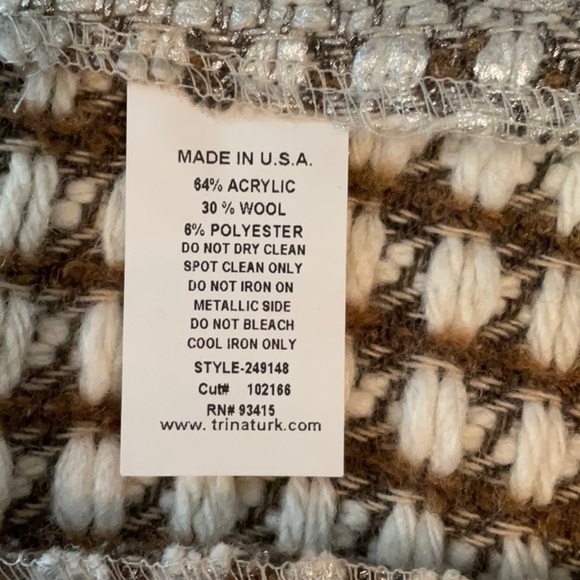 Trina Turk Plaid Blazer Jacket Size 4 - Picture 6 of 6